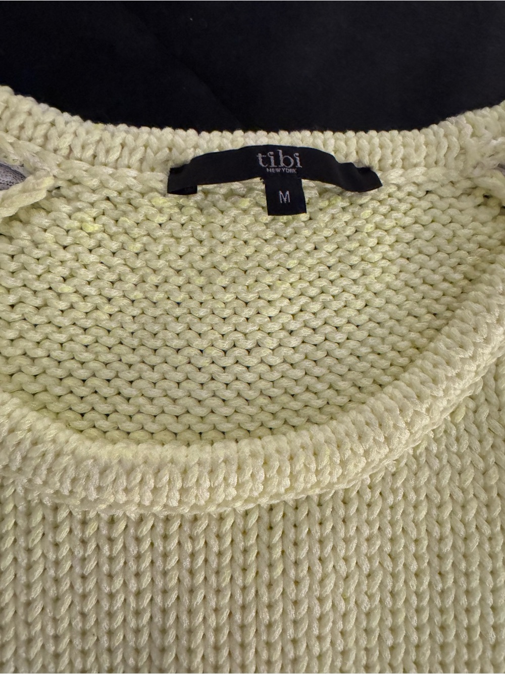 Tibi Soft Lemon Yellow Knit Scoop-Neck Sweater - Picture 3 of 6